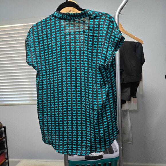 Pleione Teal & Black Blouse SP – Easy, Chic & Versatile - Picture 2 of 7
